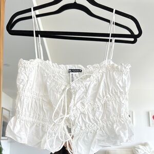 Zara Ruched Spaghetti Strap Top